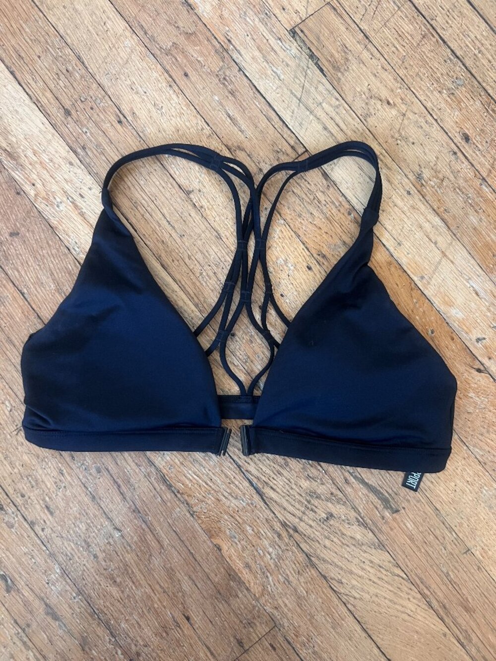 Victoria's Secret Black Strappy Front-Clasp Sports Bralette